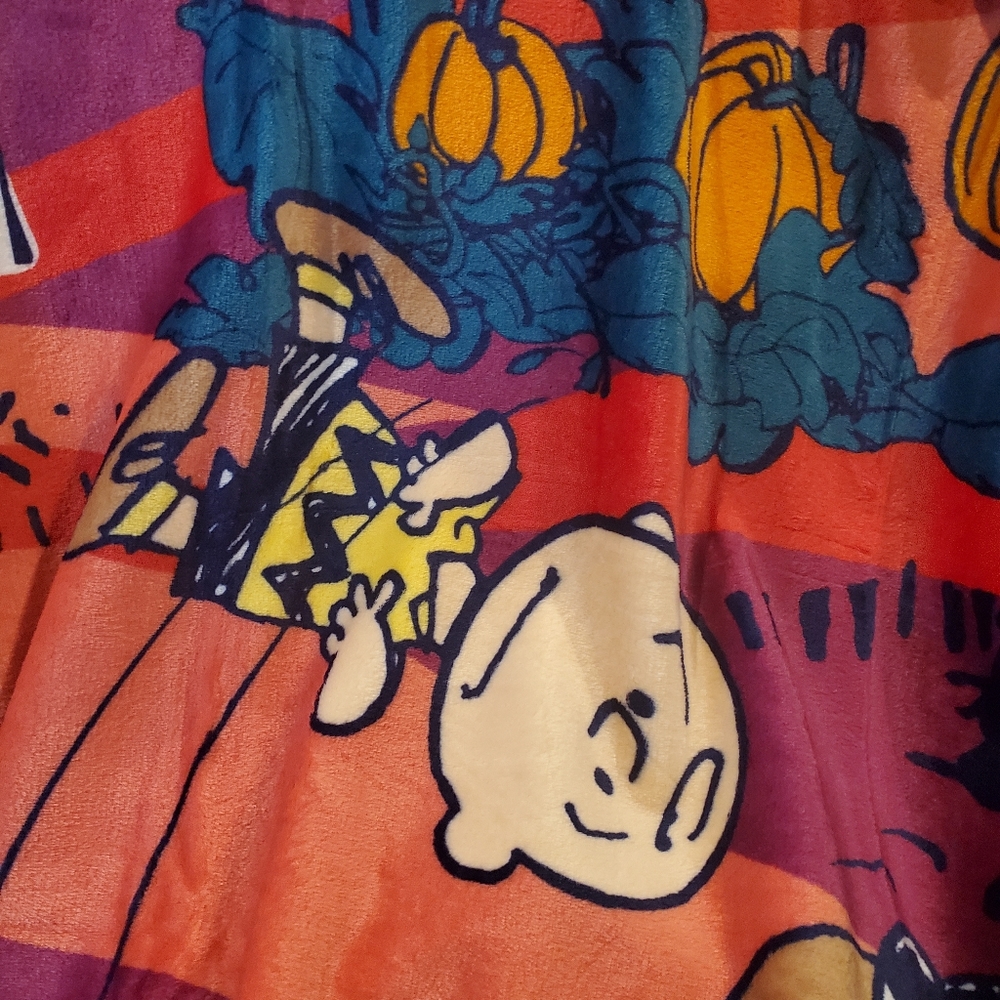 SOLD OUT Vera Bradley Peanuts Gang Fall Throw Blanket-NWT - Picture 4 of 6